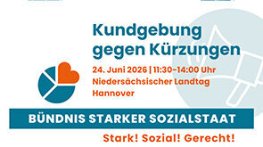 Plakat für den Demo-Aufruf am 24.6. von 11:30 bis 14 Uhr. Kundgebung gegen Kürzungen